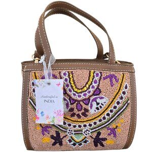 Beaded Floral Mini Tote Crossbody Bag Made In India Viral TikTok TJ Maxx